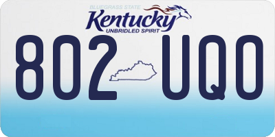 KY license plate 802UQO