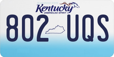KY license plate 802UQS