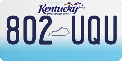 KY license plate 802UQU