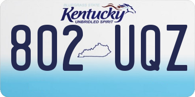KY license plate 802UQZ