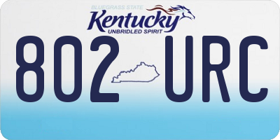 KY license plate 802URC