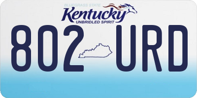 KY license plate 802URD