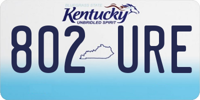 KY license plate 802URE