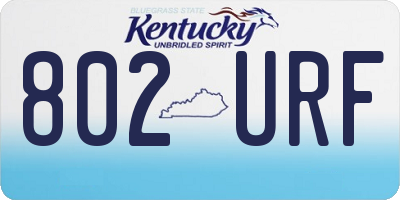 KY license plate 802URF