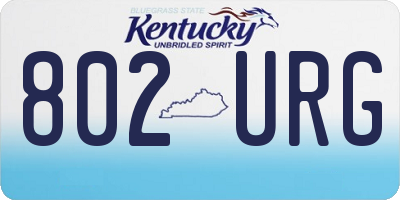 KY license plate 802URG