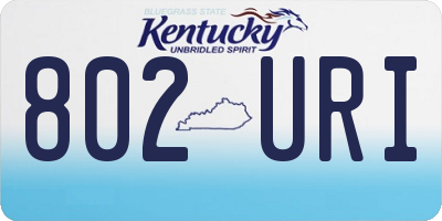 KY license plate 802URI