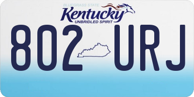 KY license plate 802URJ