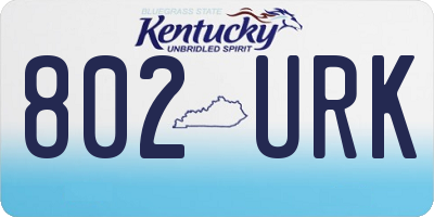 KY license plate 802URK