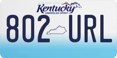 KY license plate 802URL
