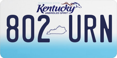 KY license plate 802URN