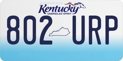KY license plate 802URP