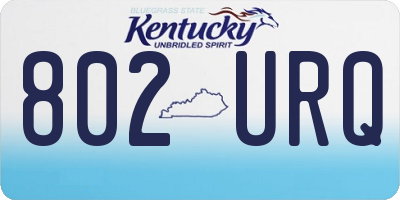 KY license plate 802URQ