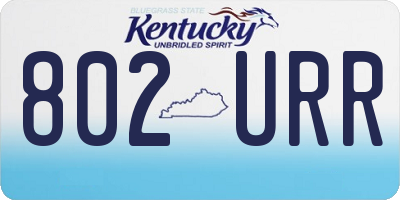 KY license plate 802URR