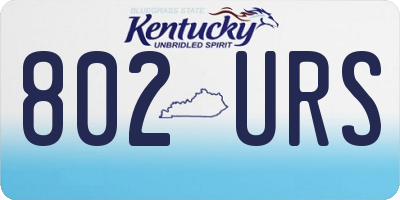 KY license plate 802URS
