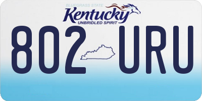 KY license plate 802URU