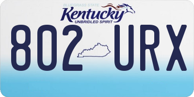 KY license plate 802URX