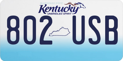 KY license plate 802USB