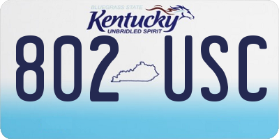 KY license plate 802USC
