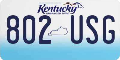 KY license plate 802USG