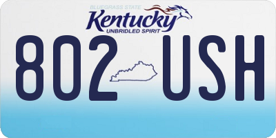 KY license plate 802USH