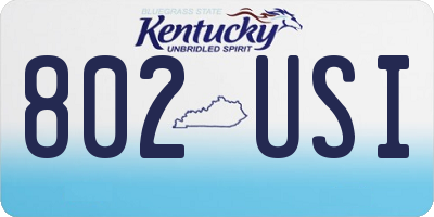 KY license plate 802USI