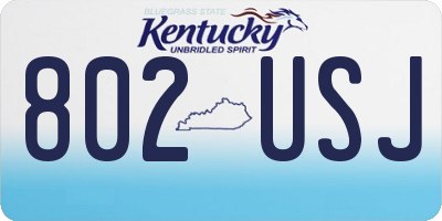 KY license plate 802USJ