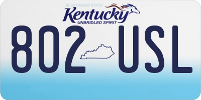 KY license plate 802USL