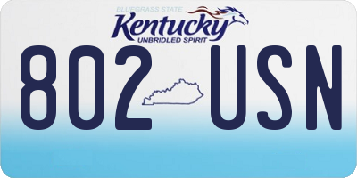 KY license plate 802USN