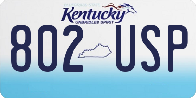 KY license plate 802USP