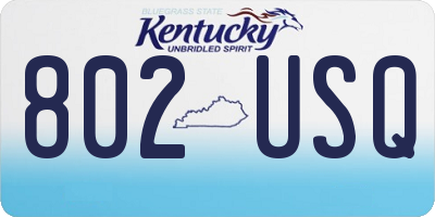 KY license plate 802USQ
