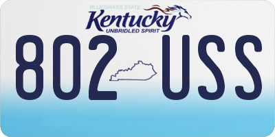 KY license plate 802USS