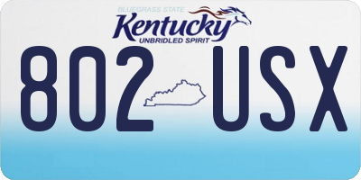 KY license plate 802USX