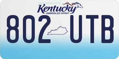 KY license plate 802UTB