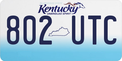 KY license plate 802UTC