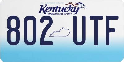KY license plate 802UTF