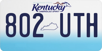 KY license plate 802UTH