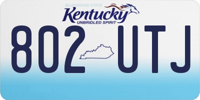 KY license plate 802UTJ