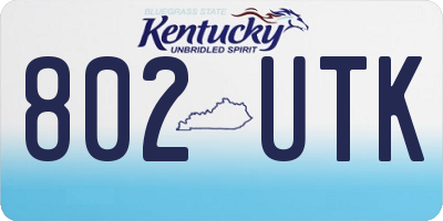 KY license plate 802UTK