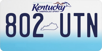 KY license plate 802UTN