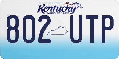 KY license plate 802UTP