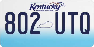 KY license plate 802UTQ