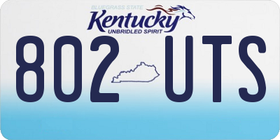 KY license plate 802UTS