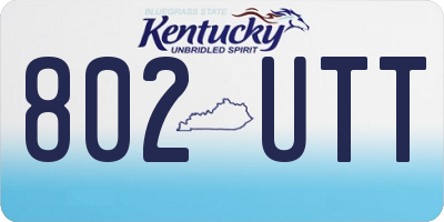 KY license plate 802UTT