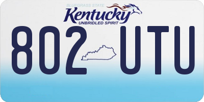 KY license plate 802UTU