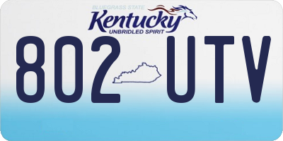 KY license plate 802UTV
