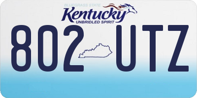 KY license plate 802UTZ
