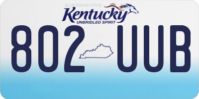 KY license plate 802UUB