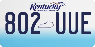 KY license plate 802UUE