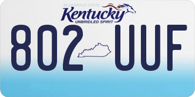KY license plate 802UUF