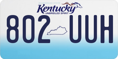 KY license plate 802UUH